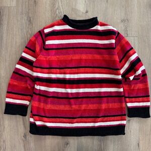 Vintage Sage Harbor Striped Sweater Rolled Neck Women's XL Rachel Green Style 90